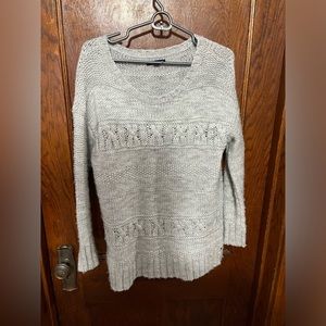 American eagle gray knit sweater size m